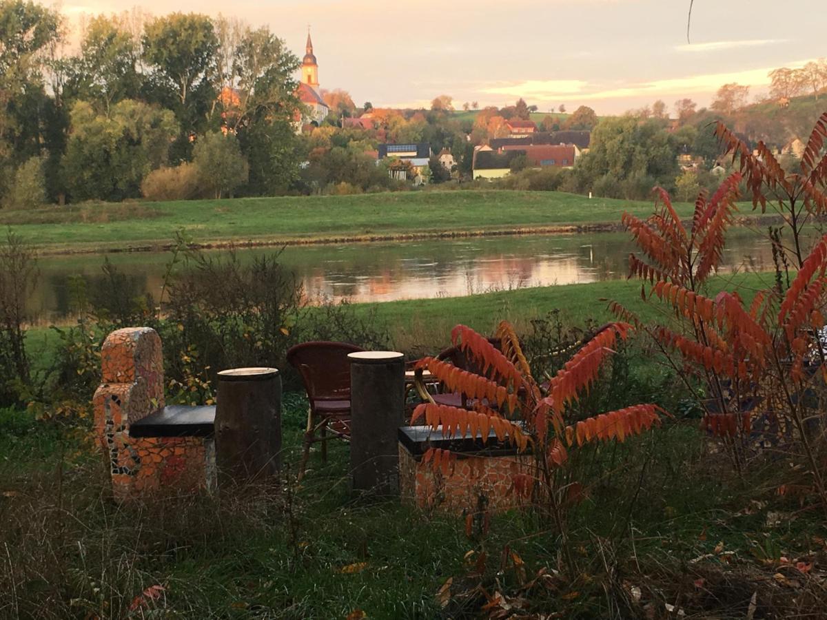 Pension Elbkiosk Kleinzadel Bagian luar foto